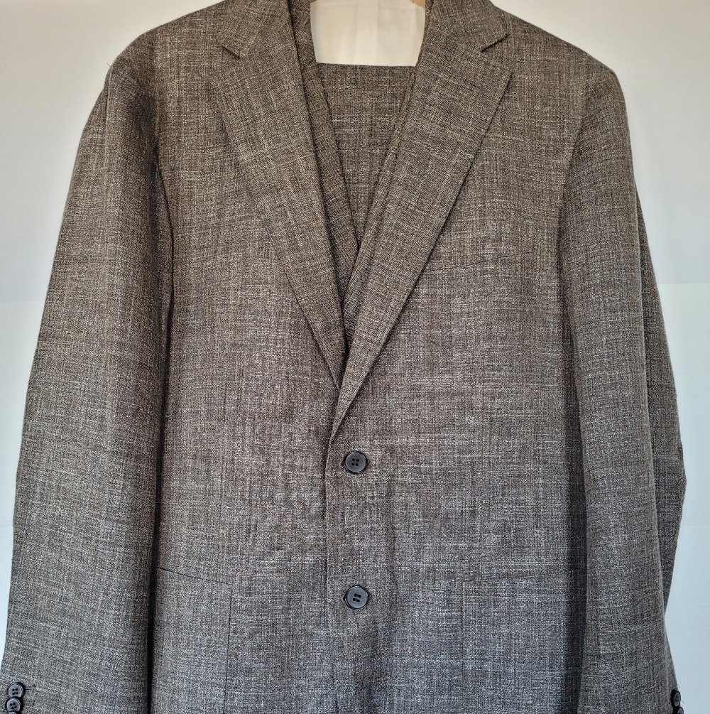 Suitsupply Havana Patch Slim Cut Men's Brown Suit With Vest Size 52